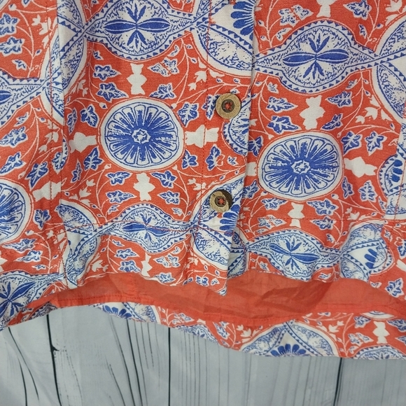 Maeve Halter Slim Mini Dress Anthropologie Button Printed V Neck - Picture 4 of 14